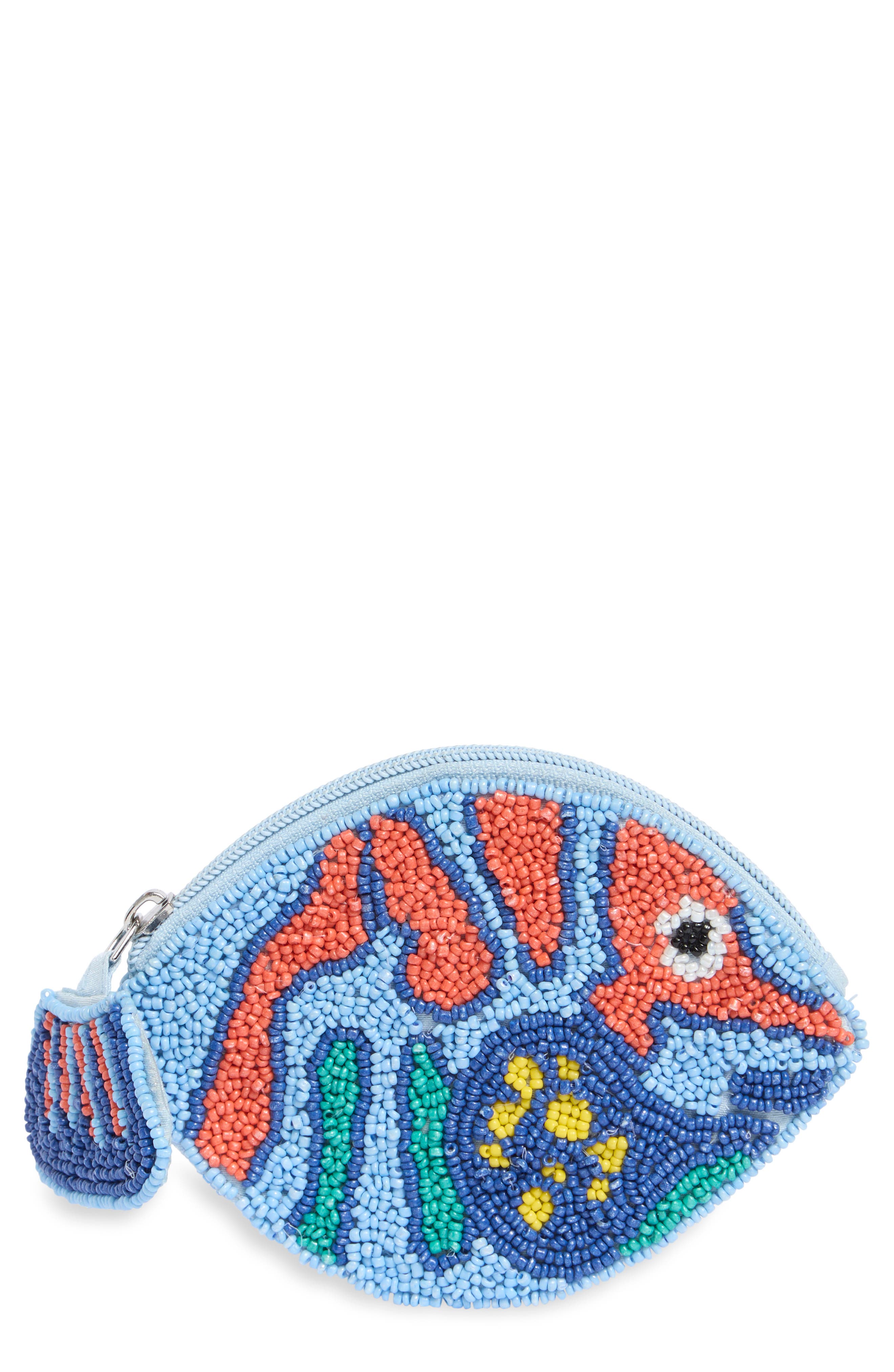 Collection XIIX Fish Beaded Zip Pouch