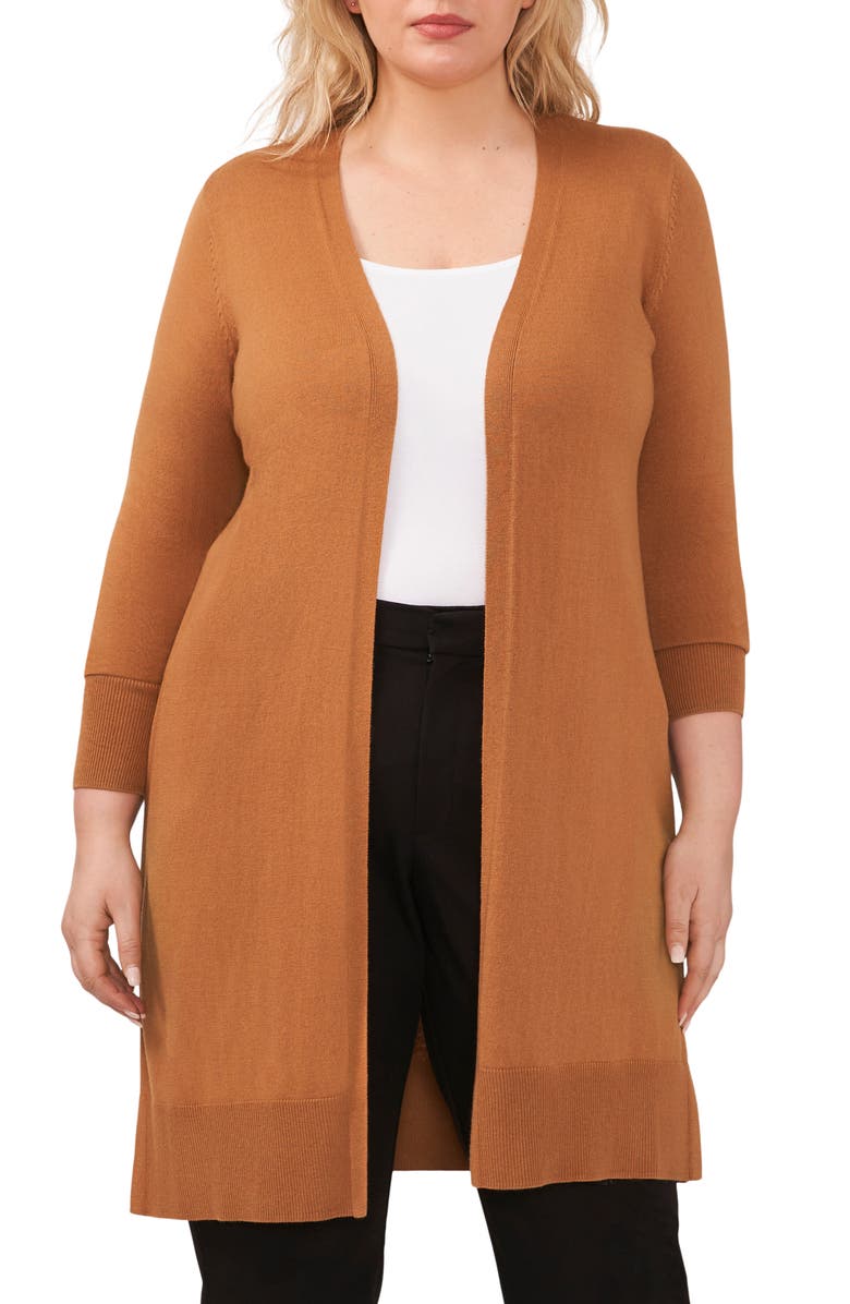 Halogen<sup>®</sup> Open Front Long Cardigan, Main, color, Desert Camel
