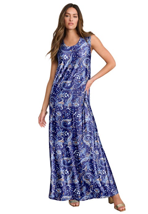 Plus Size Sleeveless Crew Neck Maxi Dress (Plus)