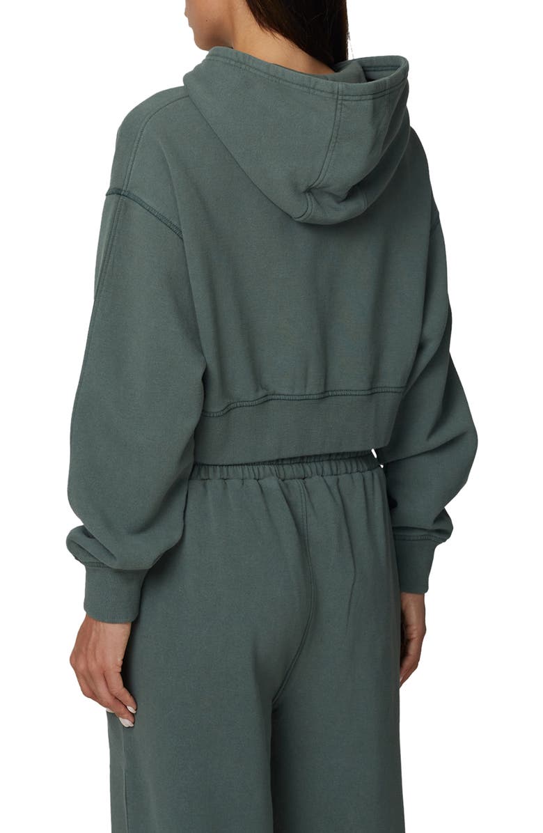 Good For Nothing Essential Cropped Zip Hoodie, Alternate, color, Green