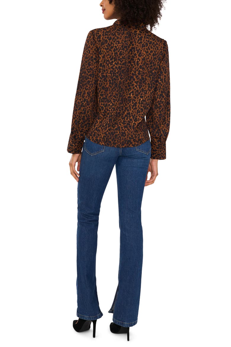 Leopard Print V-Neck Top, Alternate, color, CAMEL