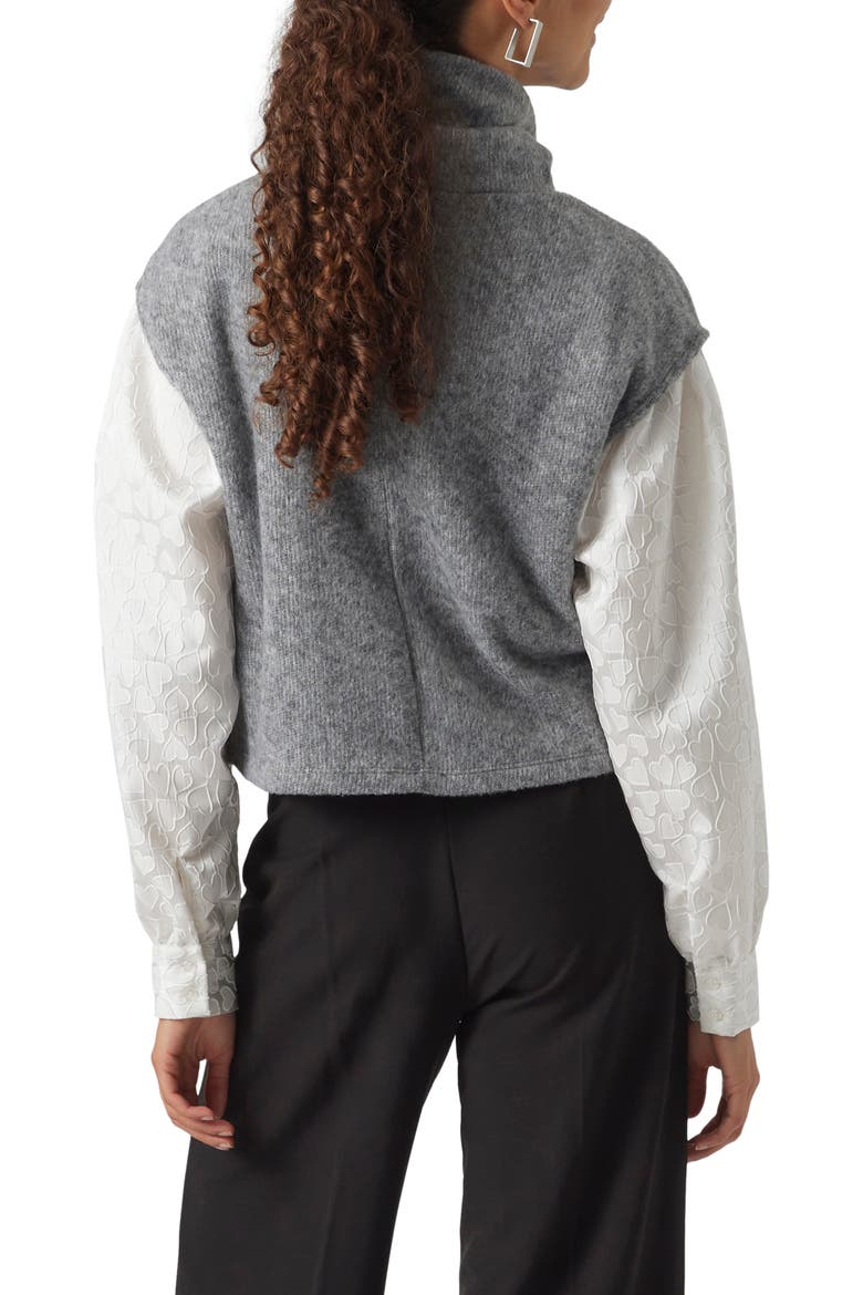 Blis Cap Sleeve Turtleneck Sweater, Alternate, color, LIGHT GREY MELANGE