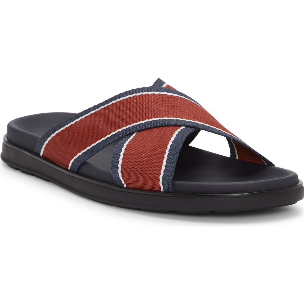 Vince Camuto Perynne Crossover Slide Sandal In Burnt Sienna