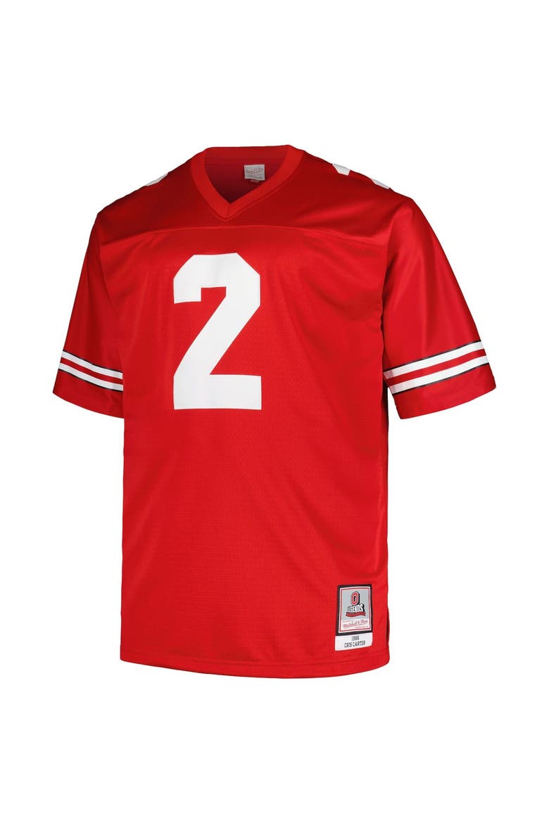 Men's Mitchell & Ness Cris Carter Scarlet Ohio State Buckeyes Big & Tall Legacy Jersey, Alternate, color, Scarlet