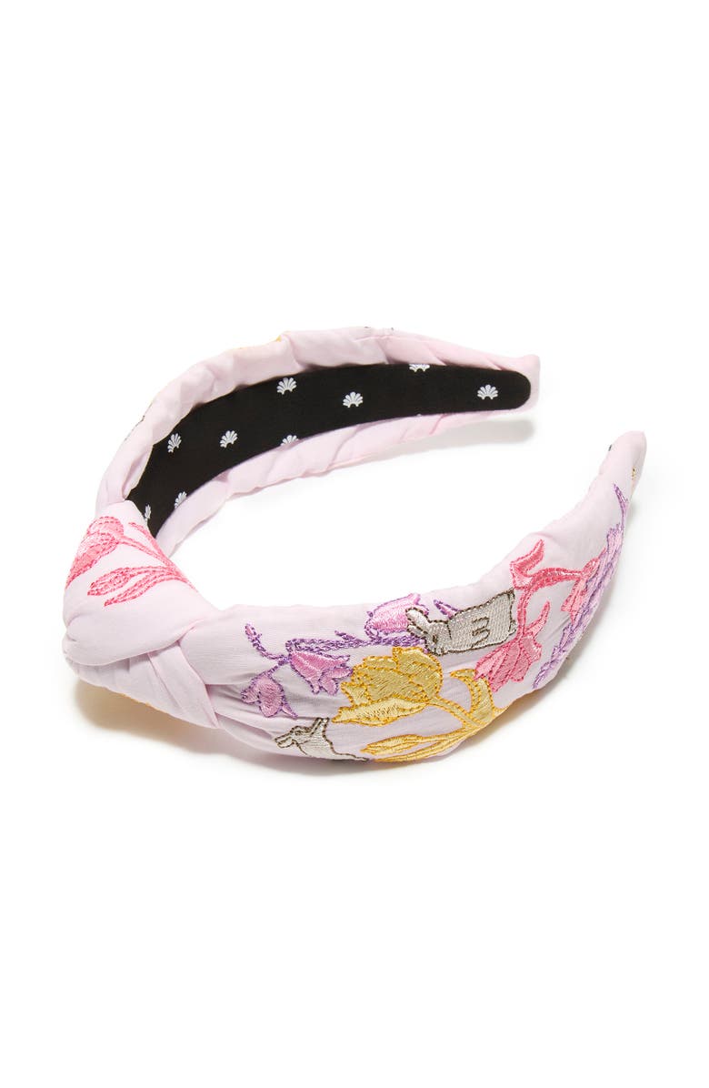 Lele Sadoughi Knotted Easter Bunnies Embroidered Headband, Main, color, Pink
