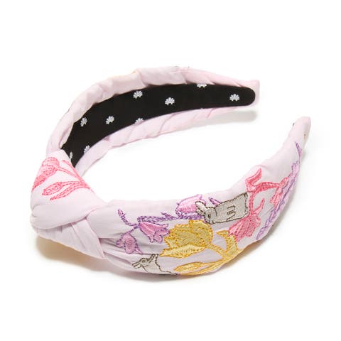 Knotted Easter Bunnies Embroidered Headband