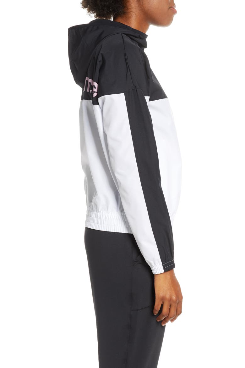 Athletics Colorblock Water Resistant Windbreaker, Alternate, color, BLACK/ WHITE