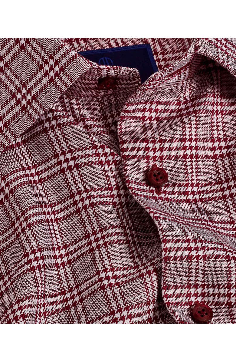 David Donahue Trim Fit Glen Check Cotton Dress Shirt, Alternate, color, 