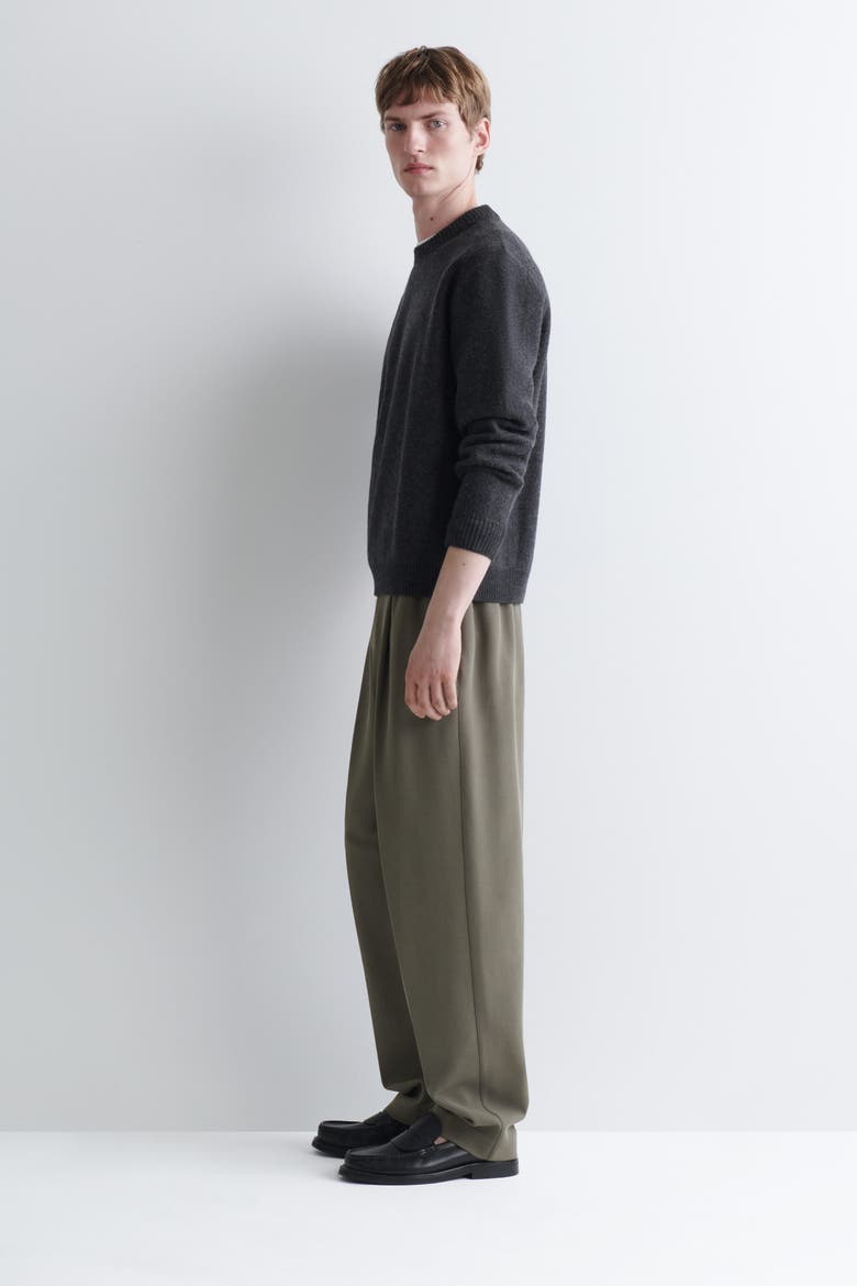 Bonded-Twill Regular-Fit Straight-Leg Pants, Alternate, color, GRAY-GREEN