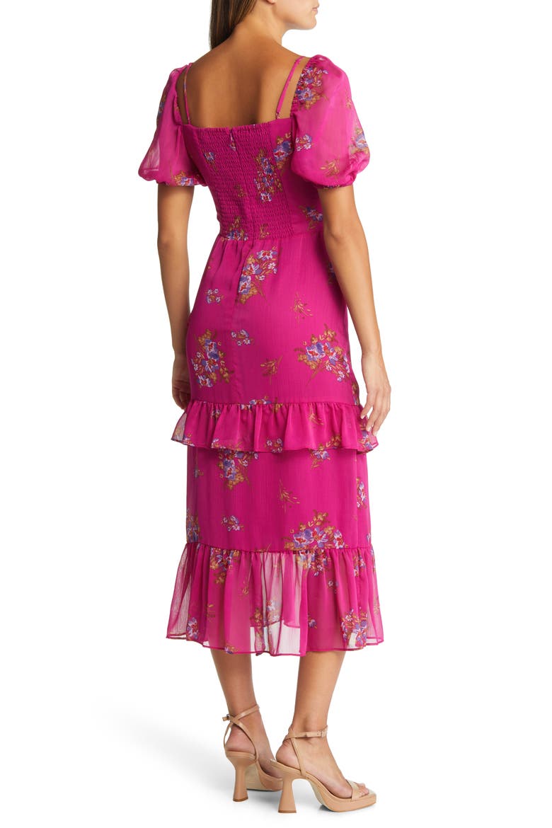 The Delilah Midi Dress, Alternate, color, MAGENTA BOUQUET