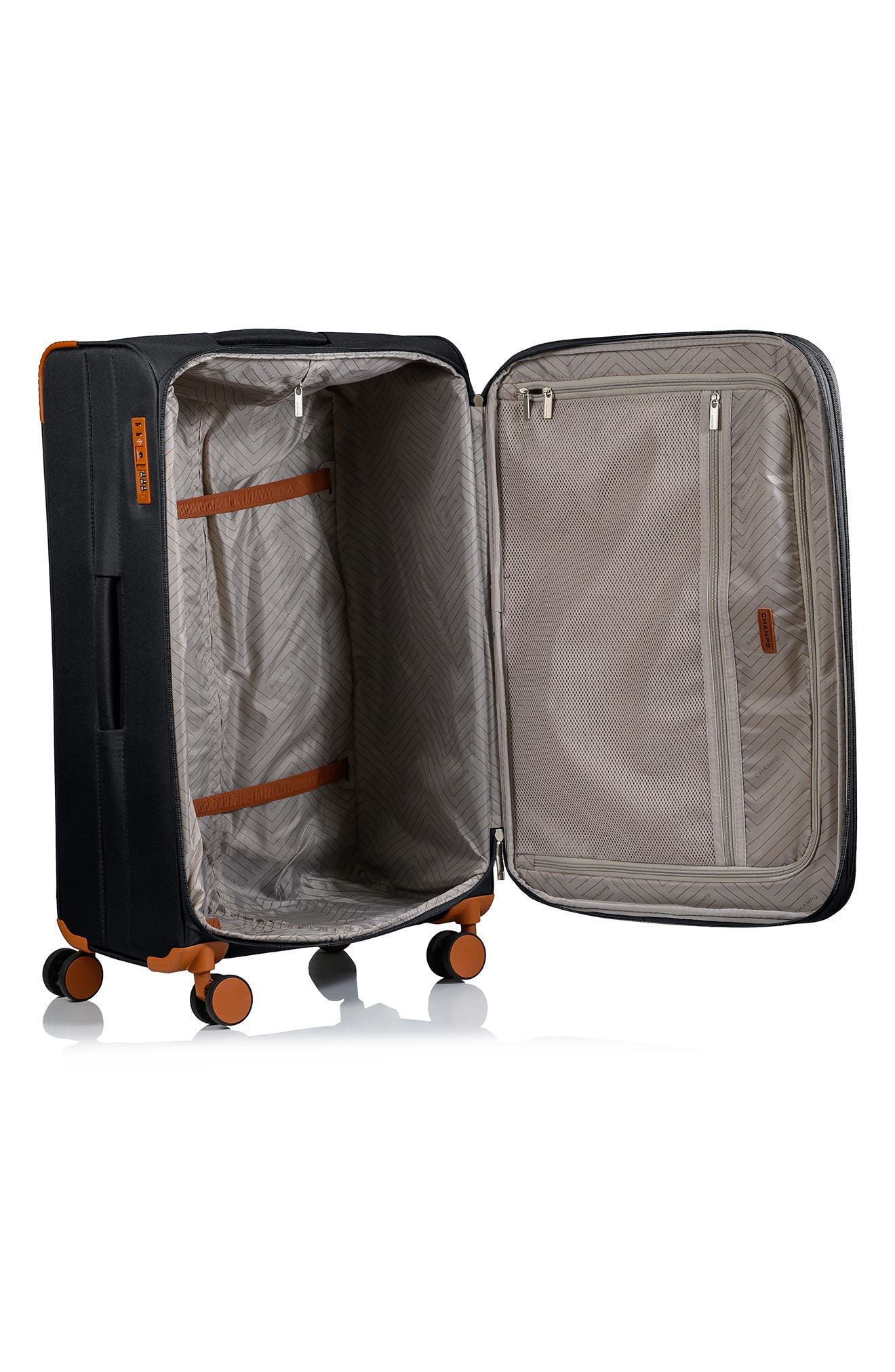 CHAMPS Classic 3-Piece Luggage Set, Alternate, color, Black