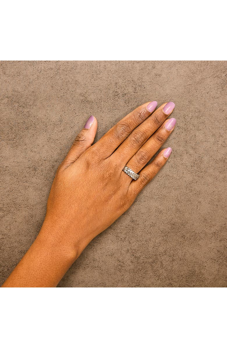 Haus of Brilliance 14K White Gold 7/8 Cttw Lab Grown Baguette Weave Design Band Ring, Alternate, color, White Gold