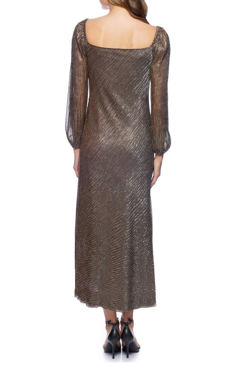 Marina Long Sleeve Metallic Dress, Alternate, color,