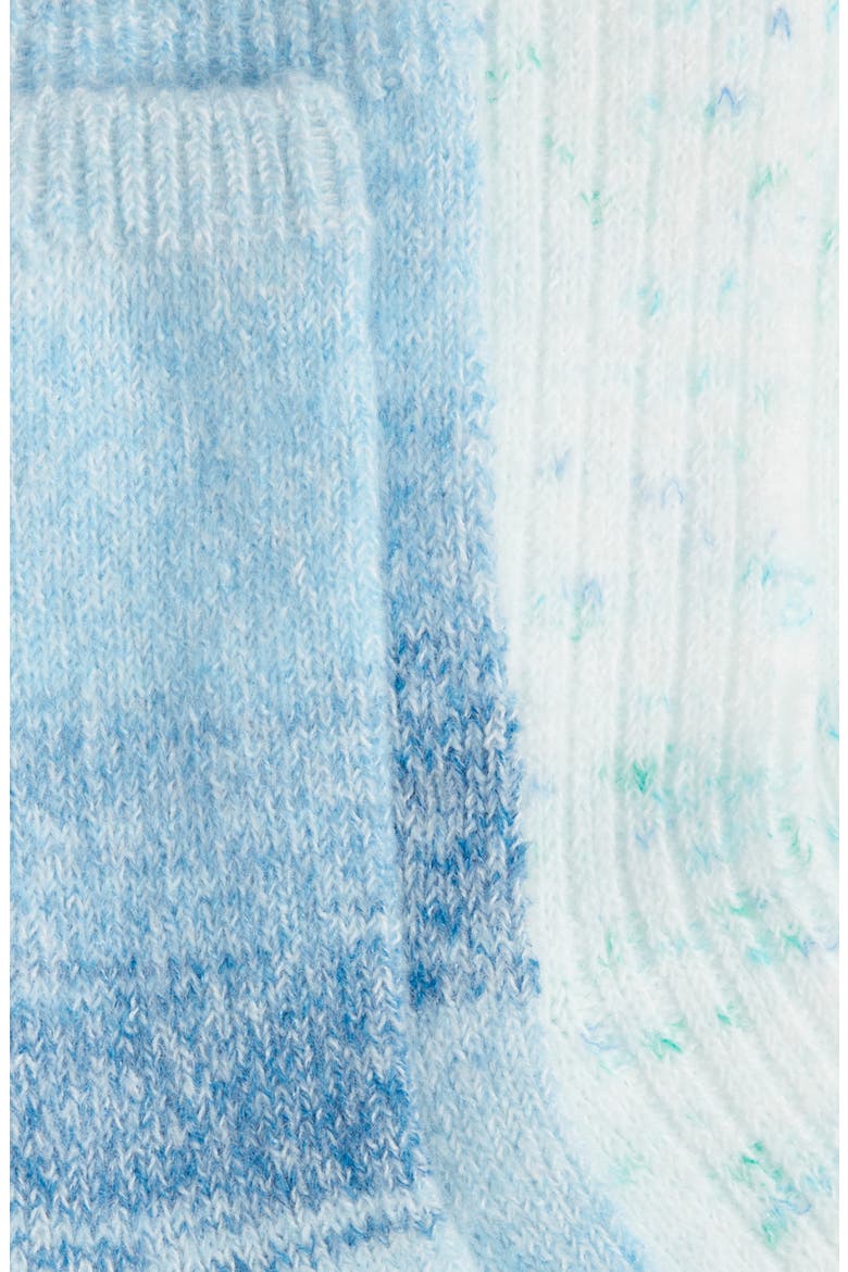 Assorted 2-Pack Brushed Crew Socks, Alternate, color, BLUE STRIPE PACK