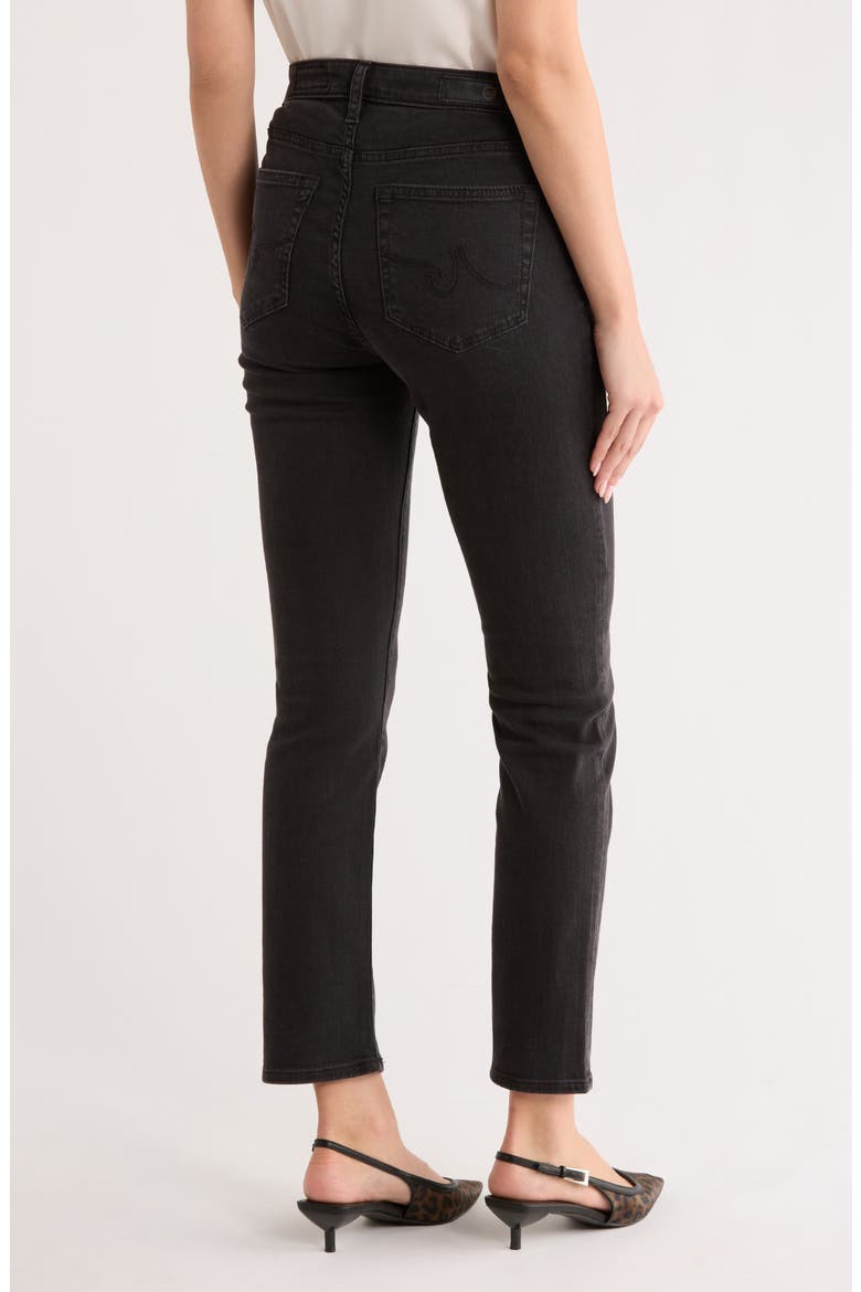 Mari Mid Rise Slim Straight Leg Jeans, Alternate, color, BLACK