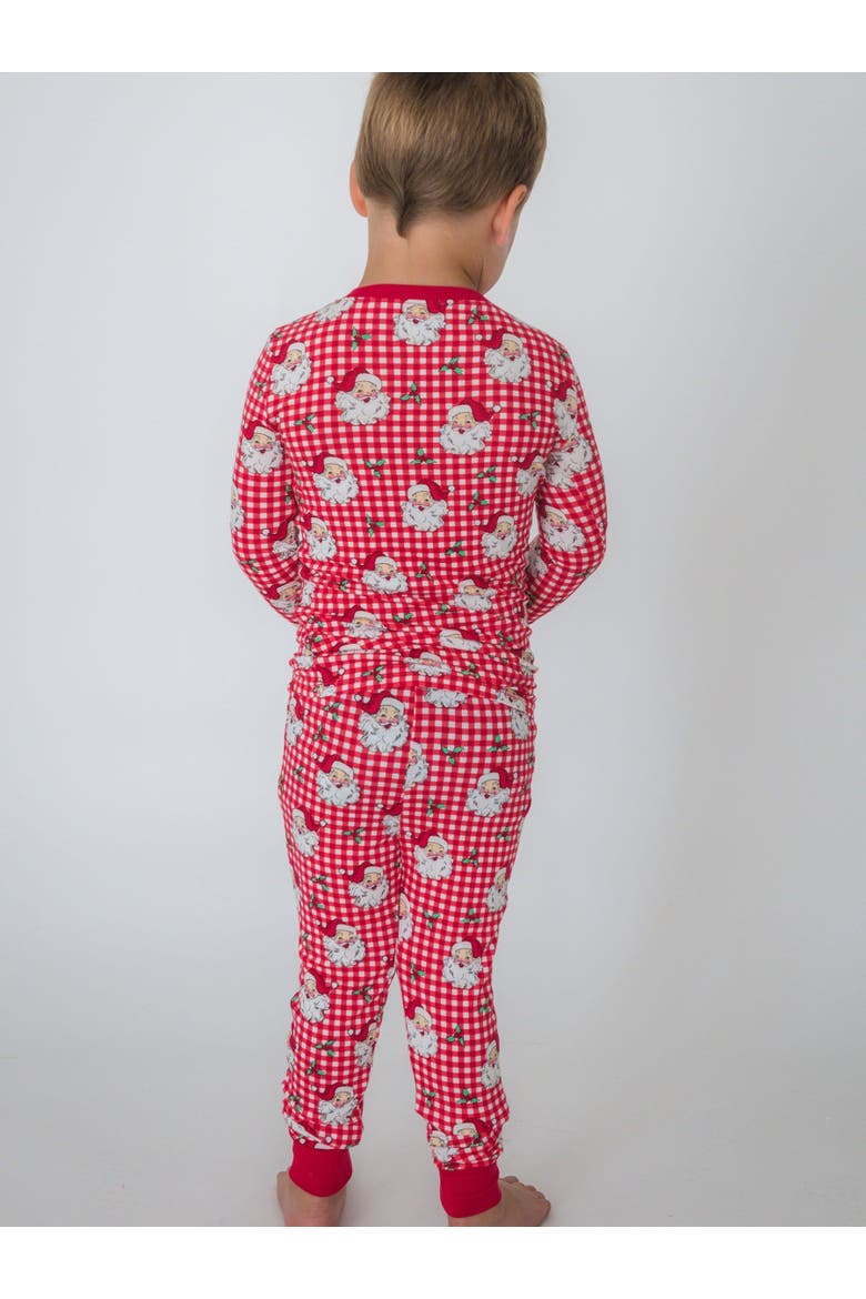 Long Sleeve Pajama Set, Alternate, color, Red Dear Santa