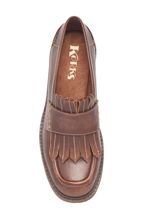 Korks Frida Kiltie Fringe Loafer In Brown