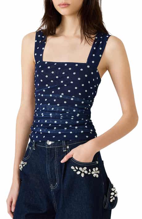 Steve Madden Rorry Polka Dot Mesh Top