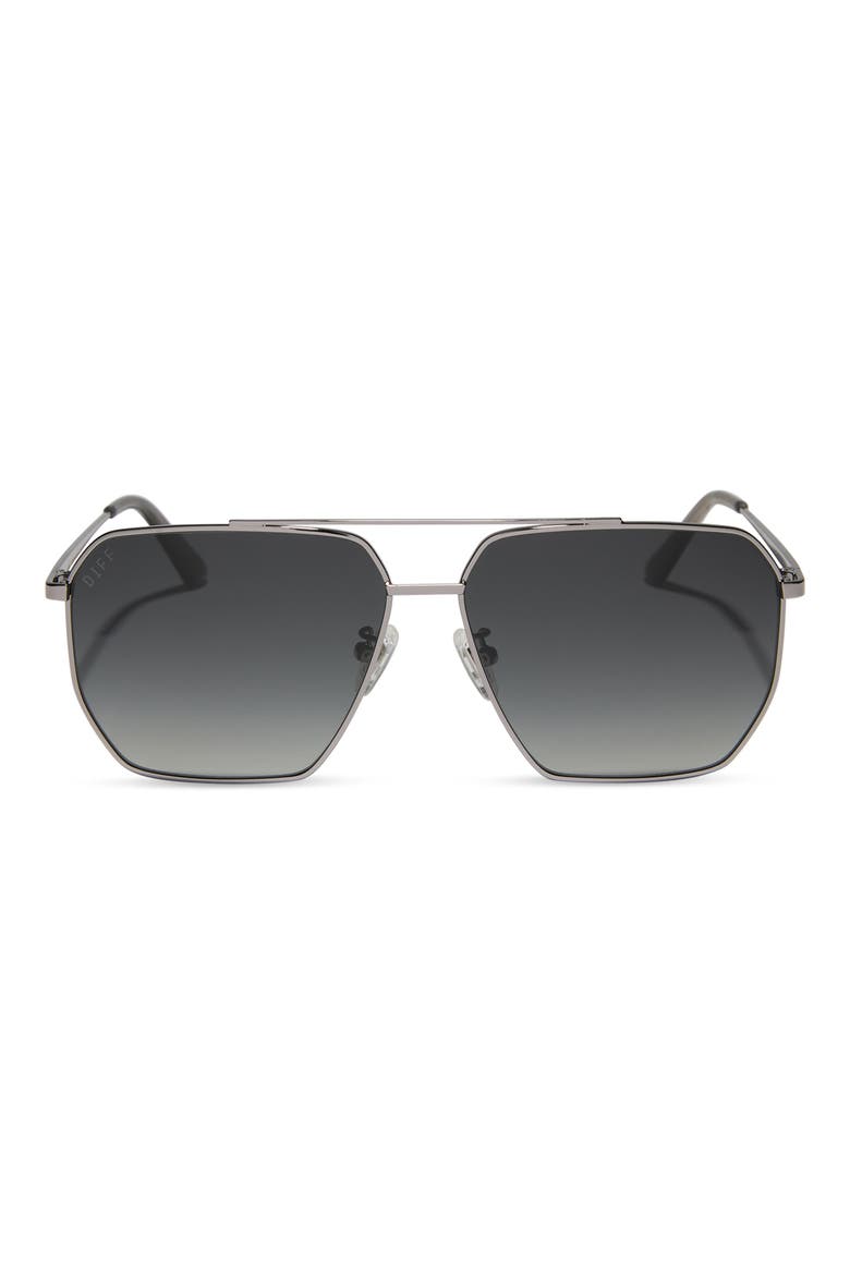 Berkely 59mm Polarized Gradient Navigator Sunglasses, Main, color, GUNMETAL / GREY GRADIENT