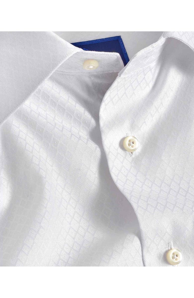 David Donahue Trim Fit Solid Cotton Dobby Formal Shirt, Alternate, color, 