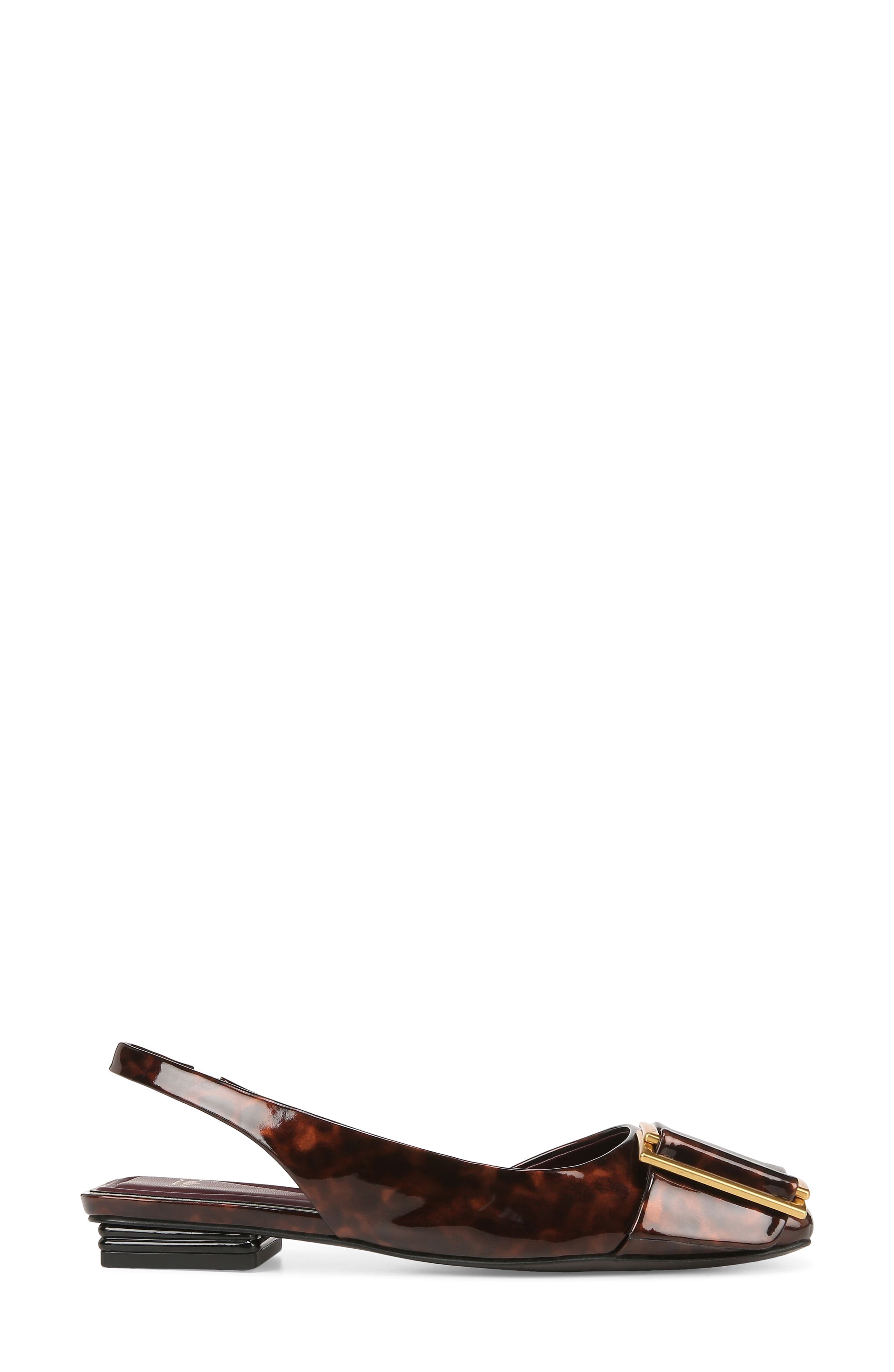 Tracy Slingback Square Toe Flat, Alternate, color, BROWN