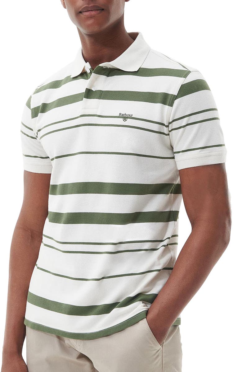 Barbour Halden Stripe Cotton Piqué Polo, Main, color,