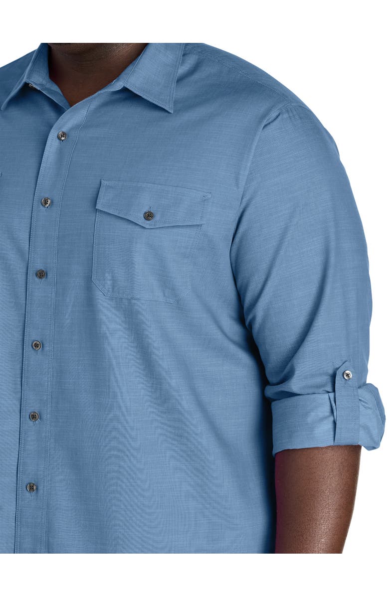 Synrgy by DXL Big & Tall Slub Officer Sport Shirt, Alternate, color, Blue