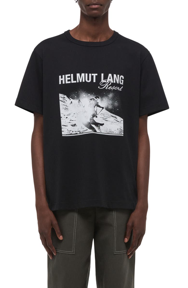 Helmut Lang Skier Graphic T-Shirt, Main, color, Black