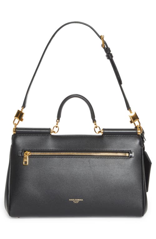 Dolce & Gabbana Sicily Leather Top-handle Bag In Black