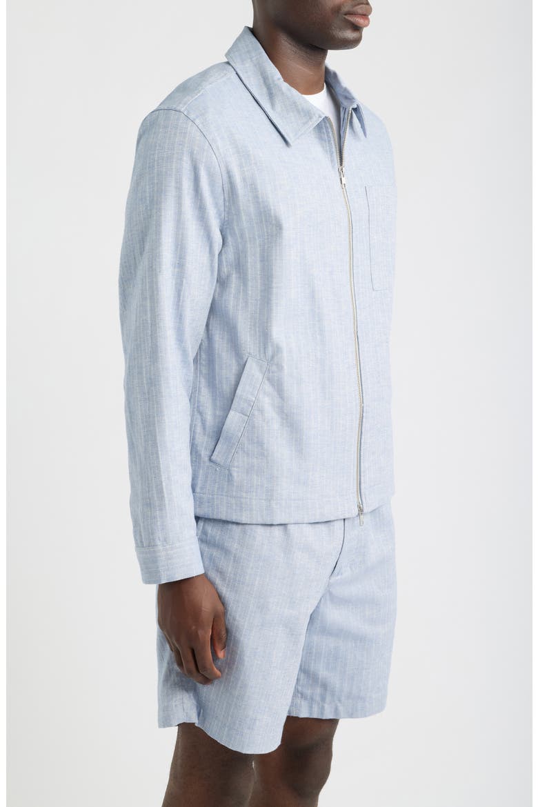 Eldon Cotton & Linen Herringbone Jacket, Alternate, color, LIGHT BLUE