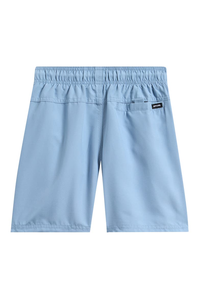 Kids' Streamline Offset Volley Swim Trunks, Alternate, color, FADED DENIM
