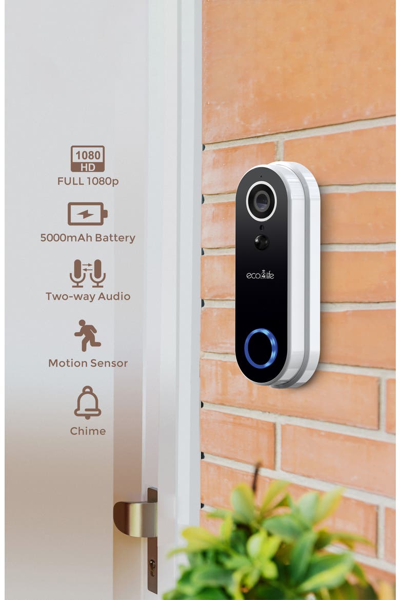 Smart WiFi Video Doorbell Camera, Alternate, color, White