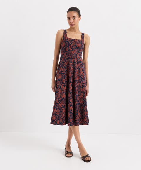 Fit & Flare Square Neck Dress Made With Organic Cotton