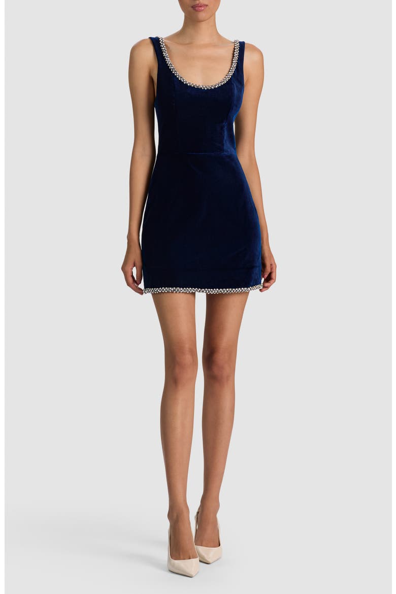 Charlotte Scoop Neck Fitted Minidress, Main, color, MIDNIGHT BLUE