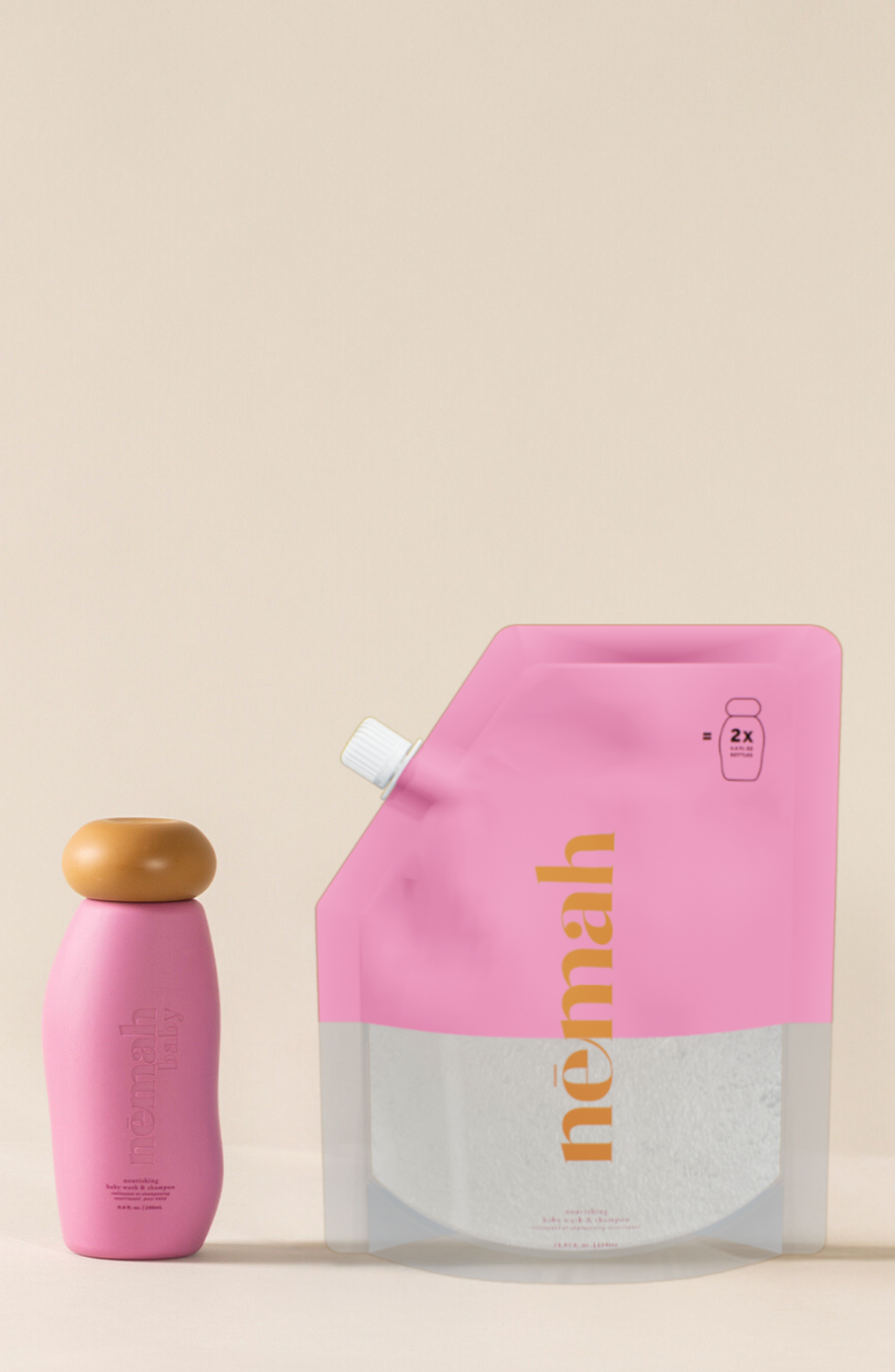 Nēmah Nourishing Baby Wash and Shampoo in Refill Set 