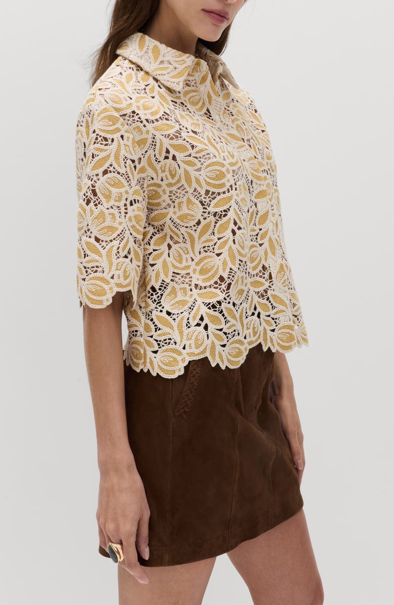 PER UNA BY M&S Open Stitch Shirt Jacket, Alternate, color, Yellow/ Multi