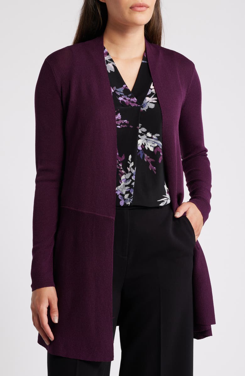 Anne Klein Monterey Peplum Cardigan, Main, color, 