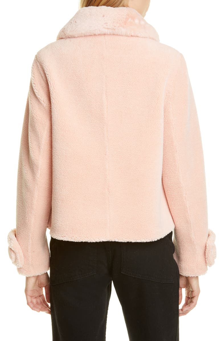 Stand Studio Regina Faux Fur Crop Teddy Jacket, Alternate, color, 