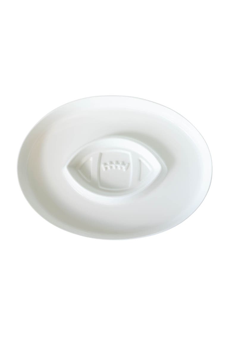 Olive Oil and Balsamic Vinegar Dipping Platter - Football, Alternate, color, White