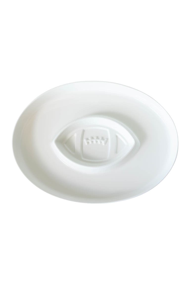 Jeanne Fitz Olive Oil and Balsamic Vinegar Dipping Platter - Football, Alternate, color, White