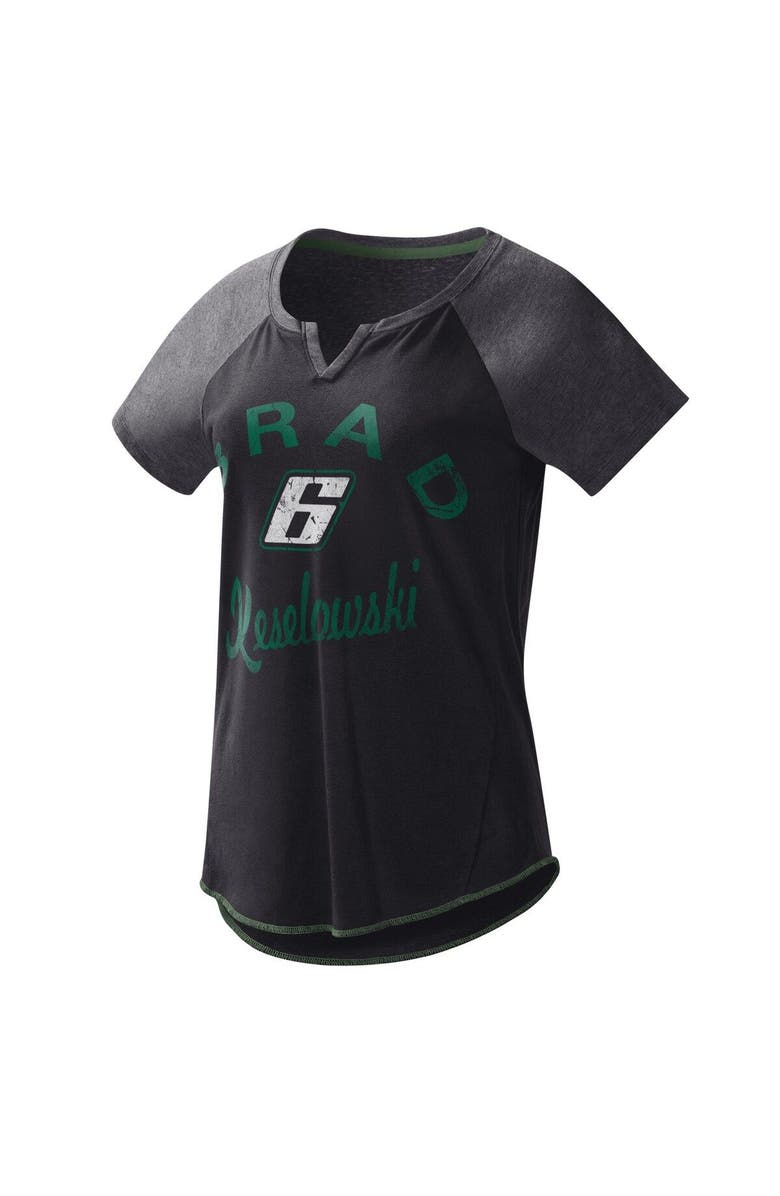 G-III 4HER BY CARL BANKS Women's G-III 4Her by Carl Banks Black Brad Keselowski Grand Slam Tri-Blend Notch V-Neck T-Shirt, Main, color, Black