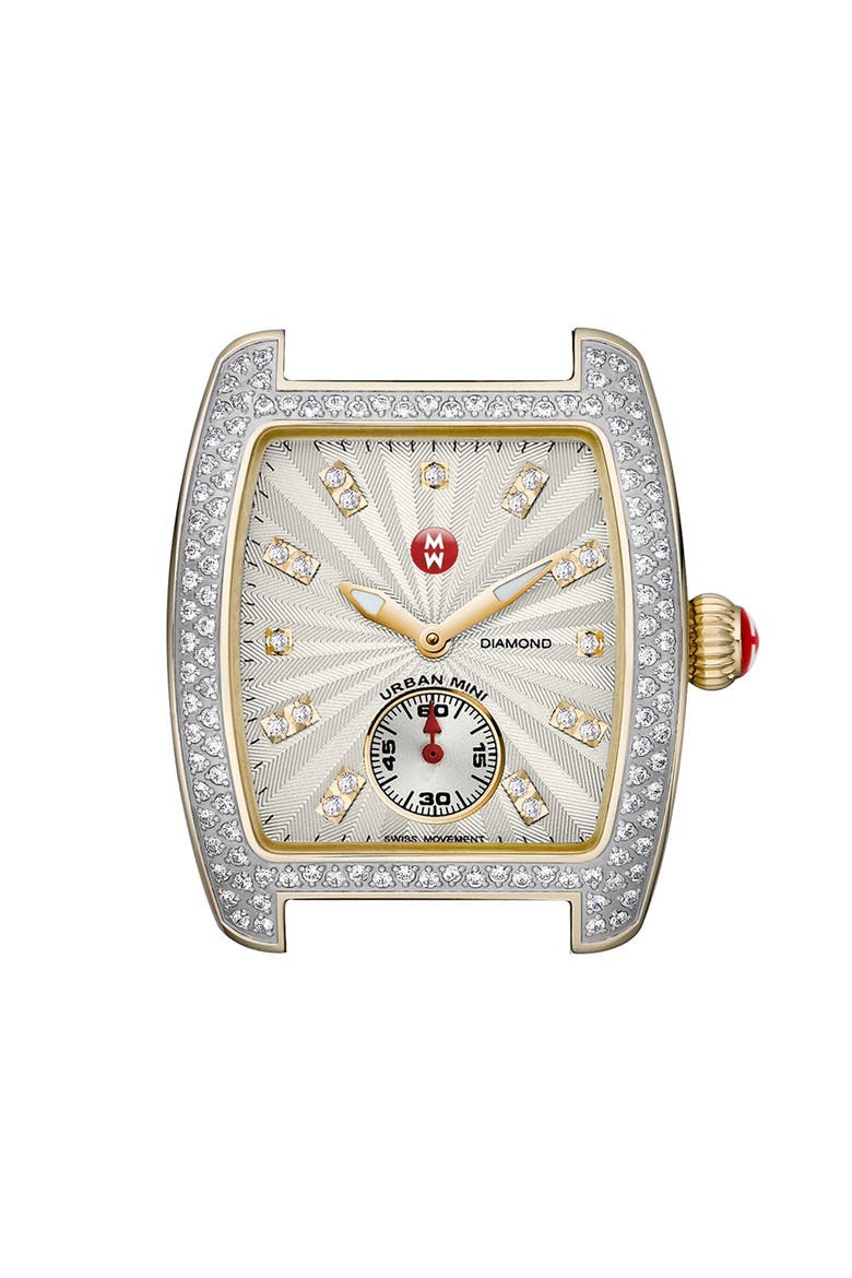 'Urban Mini Diamond' Two-Tone Watch Case, 29mm x 30mm, Main, color, SILVER/ GOLD