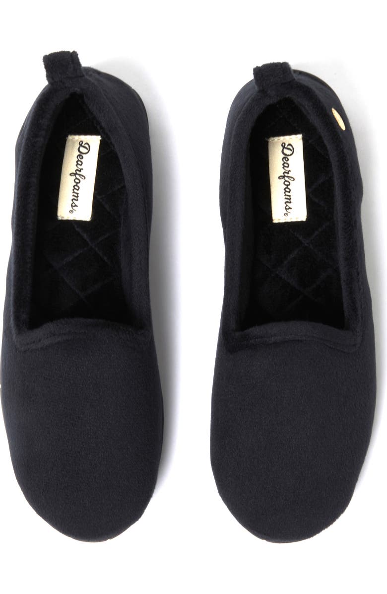 DEARFOAMS Rachel Velour Closed Back Slipper, Alternate, color, Black
