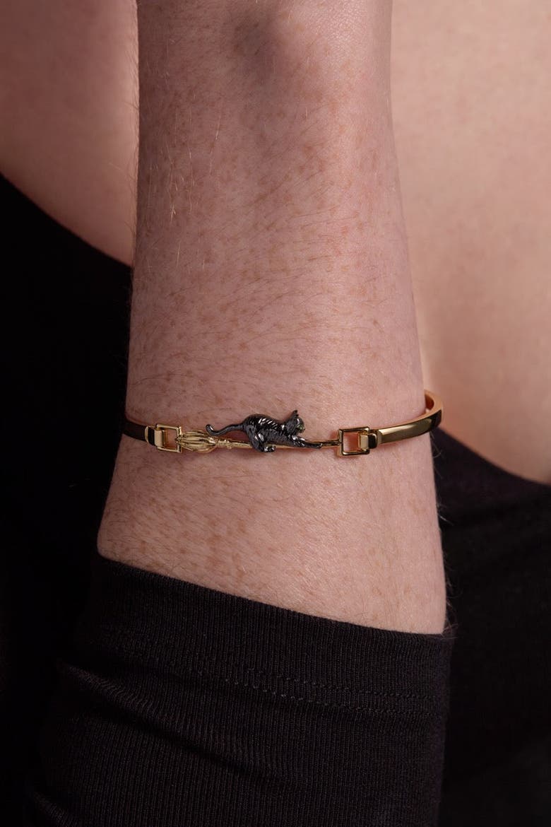 Celestial Cat Tension Bangle, Alternate, color, Gold