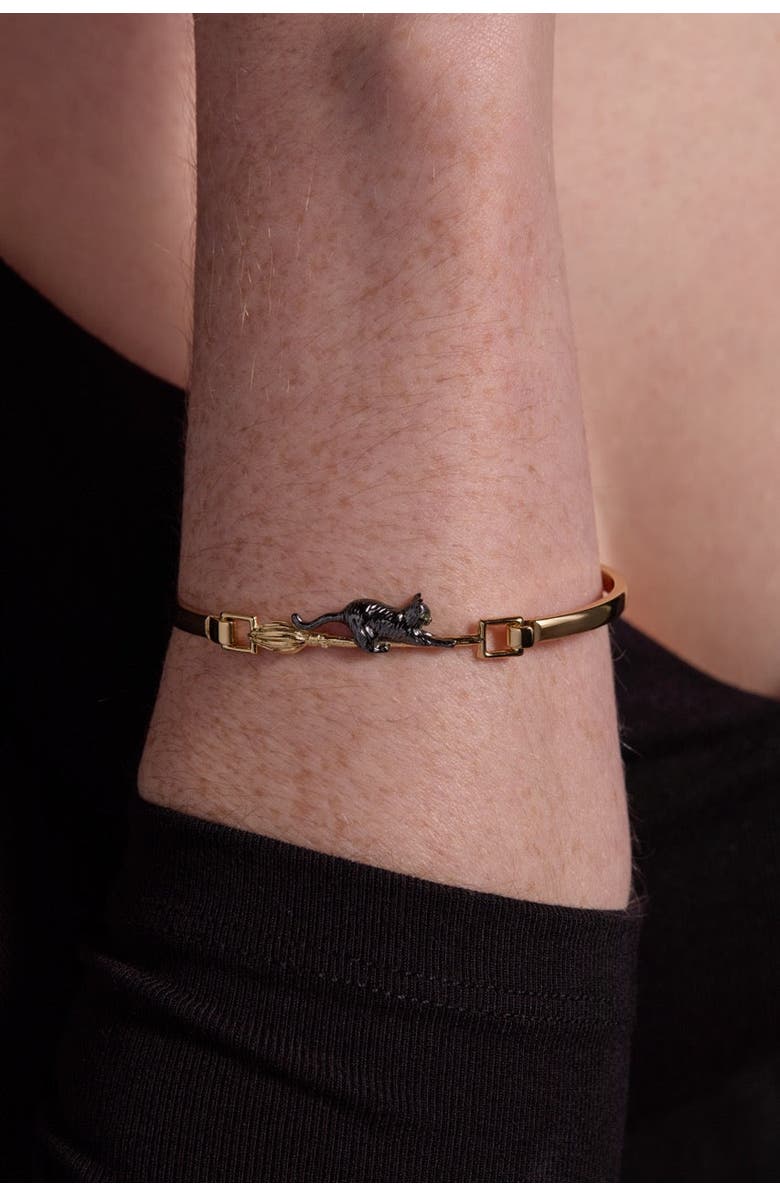 Alex and Ani Celestial Cat Tension Bangle, Alternate, color, Gold