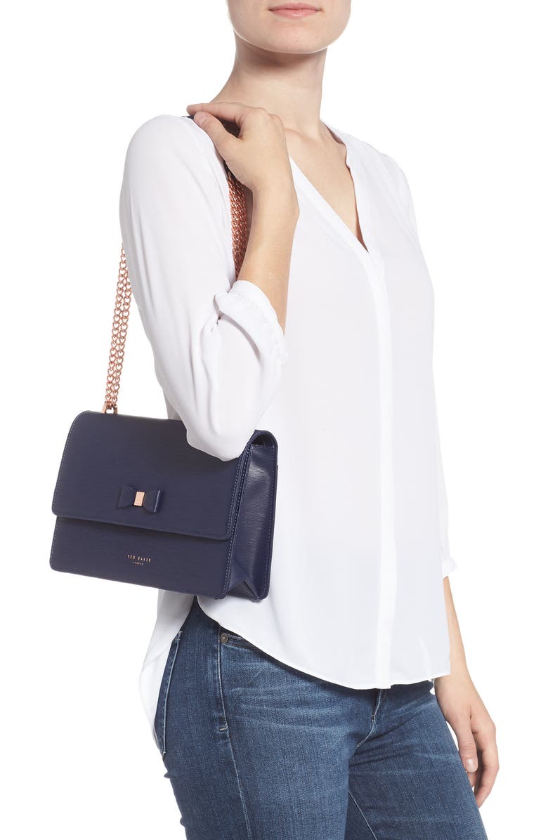 Ted Baker London Bow Leather Crossbody Bag, Alternate, color,