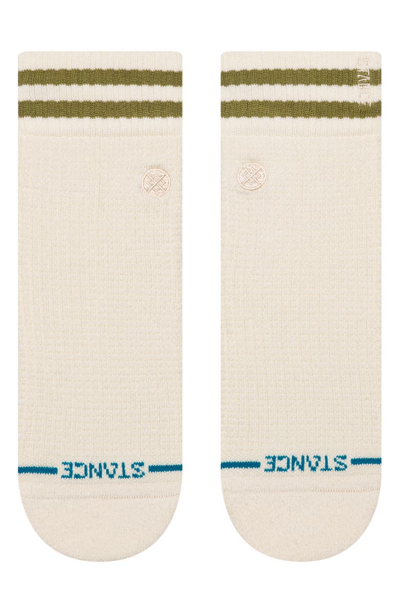 Stance Waffles & Butter Cotton Blend Quarter Crew Socks, Alternate, color, Ivory