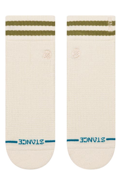 Stance Waffles & Butter Cotton Blend Quarter Crew Socks In White