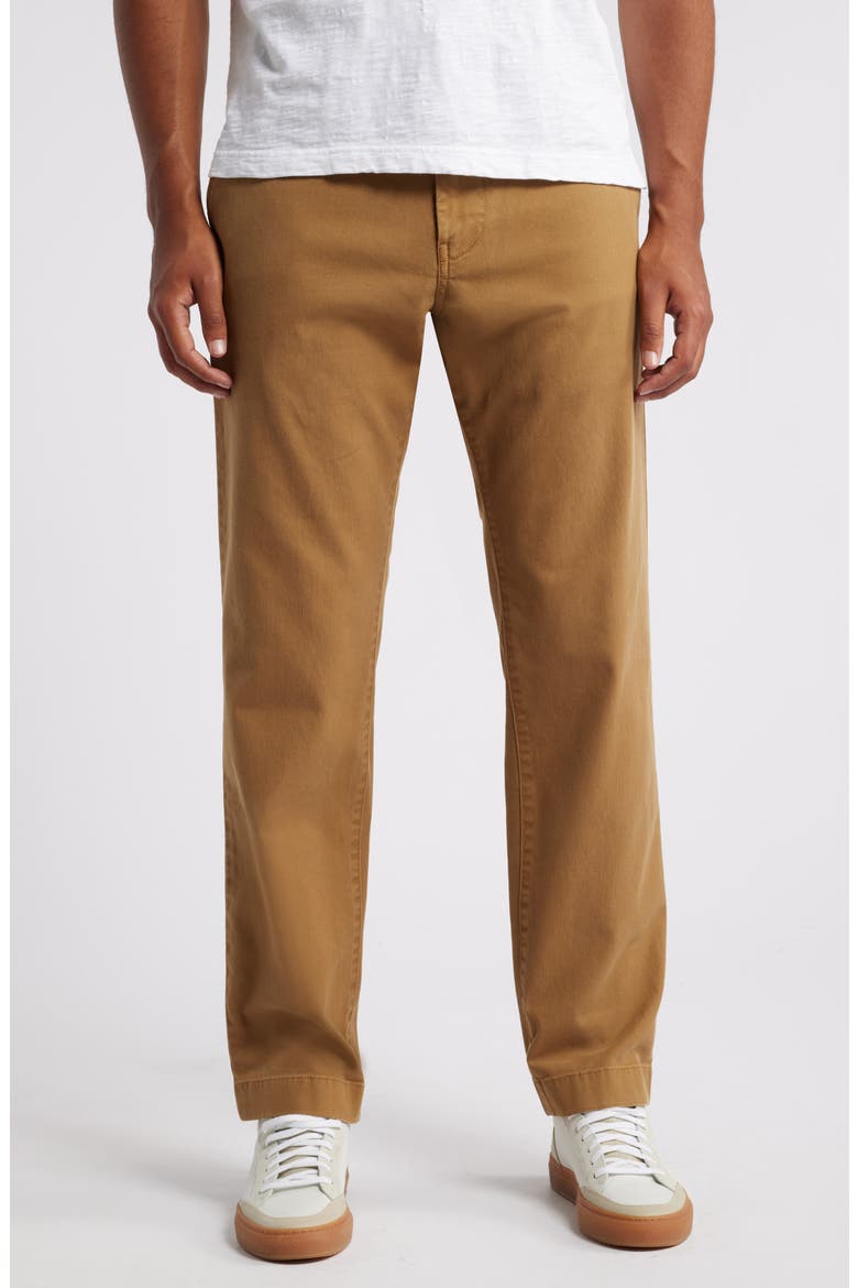 Straight Fit Flat Front Stretch Twill Chinos, Main, color, TAN ERMINE