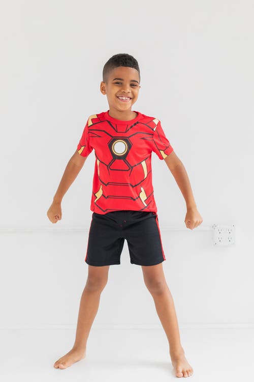 Marvel T-shirt & Mesh Shorts Set In Black